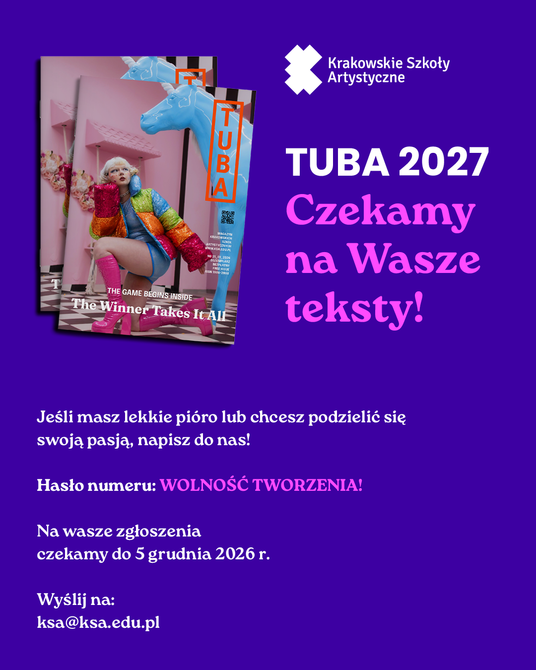 Zgłoś swój tekst do magazynu TUBA 2027!